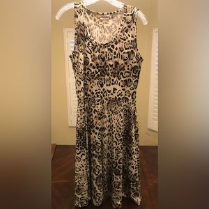LulaRoe Nicki dress, size medium, black and white leopard print